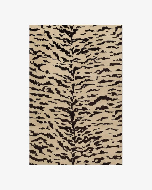 Luxury Hand Tufted Tiger Print Wool Carpet | Modern Animal Pattern Rug with Natural Latex Anti-Skid Backing