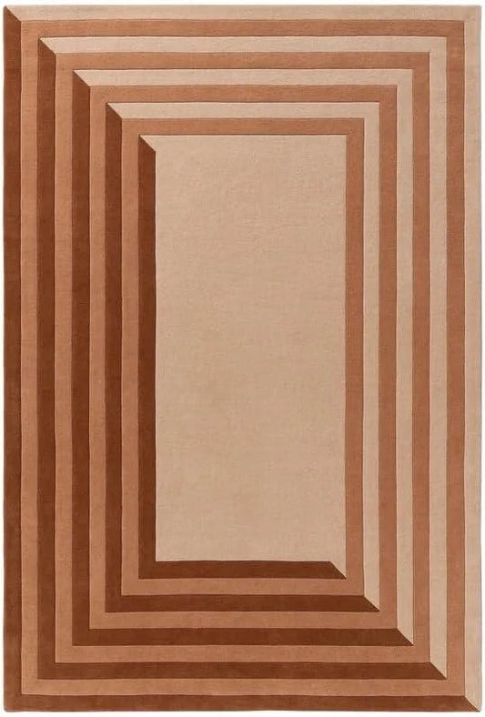 Luxury Hand Tufted Geometric Wool Carpet | Modern Border Area Rug with Natural Latex Anti-Skid Backing