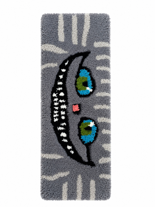 Hand-Tufted Cheshire Cat Keyboard Rug & Wrist Rest | Custom Alice in Wonderland Plush Desk Mat