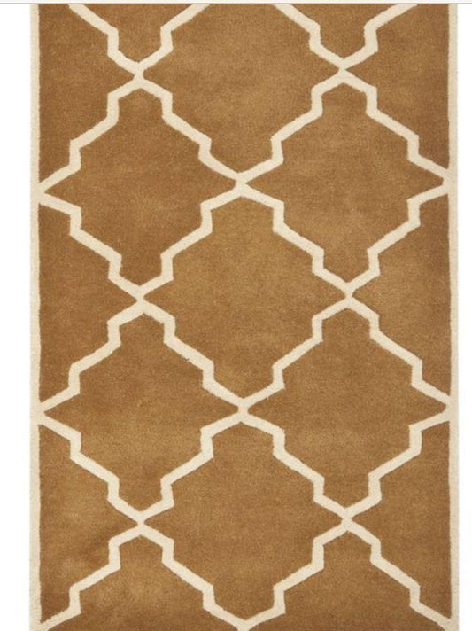 Geometric Hand Tufted Wool Rug | Modern Pattern Area Rug with Natural Latex Anti-Skid Backing