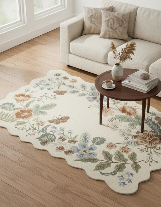 Persian Hand Tufted Wool Carpet 8 | Cypress Tree Design | Natural Wool Anti-Skid Latex Backing – View 2