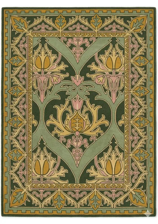 Persian Hand Tufted Wool Carpet 23 | Tribal Design | Natural Wool Anti-Skid Latex Backing