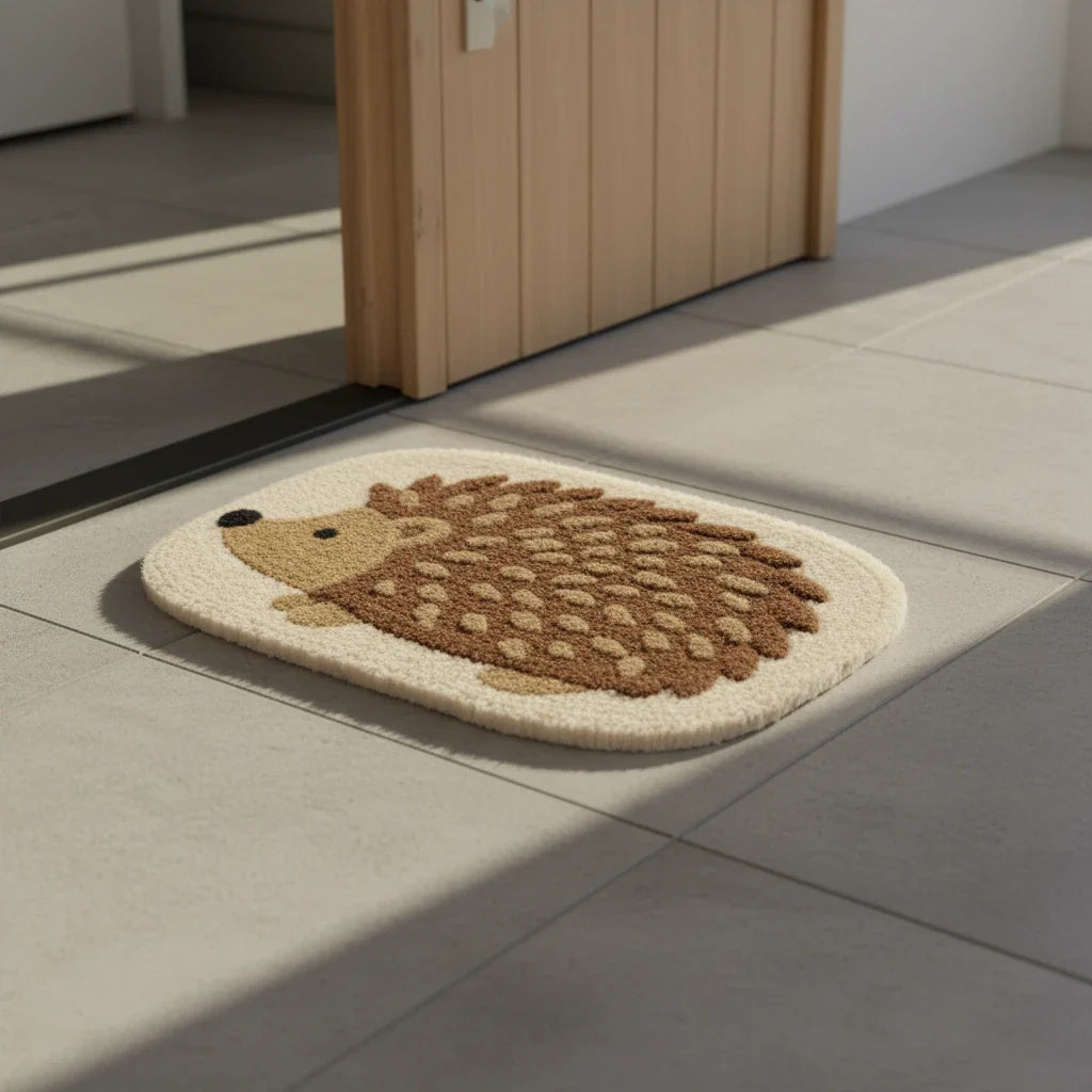 Hand Tufted Hedgehog Shaped Wool Doormat - View 4