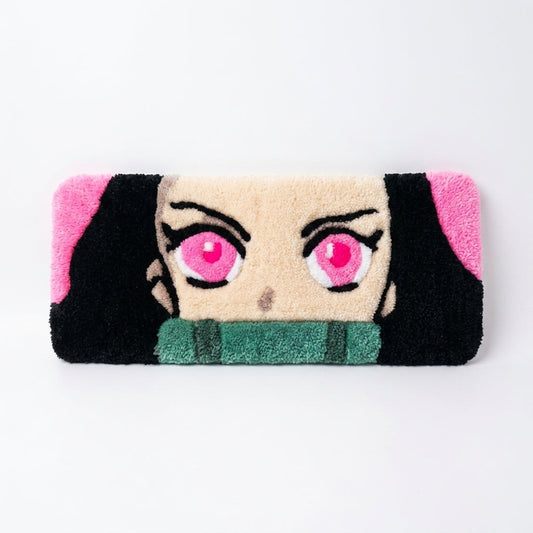 Hand-Tufted Nezuko Keyboard Rug & Wrist Rest | Custom Anime Demon Slayer Plush Desk Mat