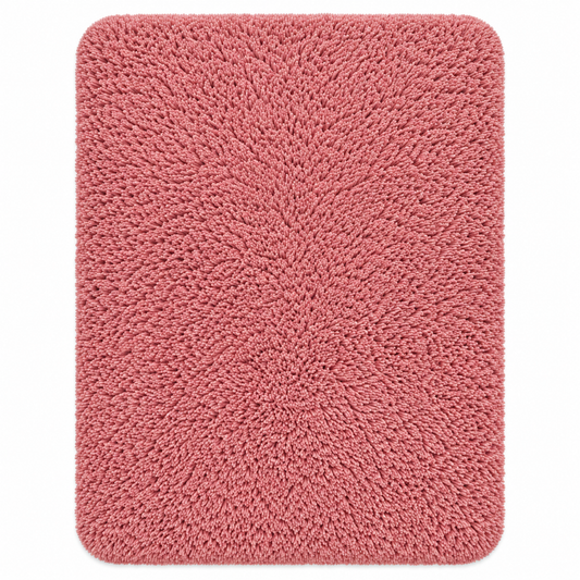 Coral Pink shaggy area rug - front view