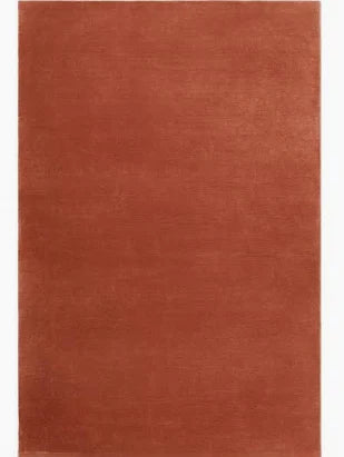 Luxury Rust Orange Hand-Tufted Wool Rug
