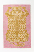 Luxury Hand Tufted Tiger Wool Carpet | Modern Animal Print Area Rug with Natural Latex Anti-Skid Backing