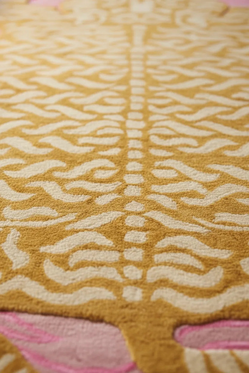 Luxury Hand Tufted Tiger Wool Carpet | Modern Animal Print Area Rug with Natural Latex Anti-Skid Backing