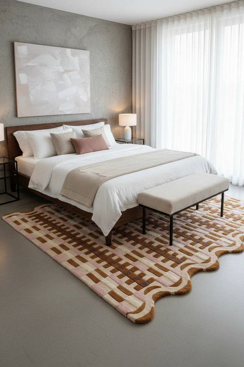 Contemporary Hand Tufted Wool Rug | Modern Area Rug with Natural Latex Anti-Skid Backing