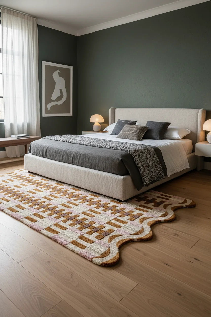 Contemporary Hand Tufted Wool Rug | Modern Area Rug with Natural Latex Anti-Skid Backing