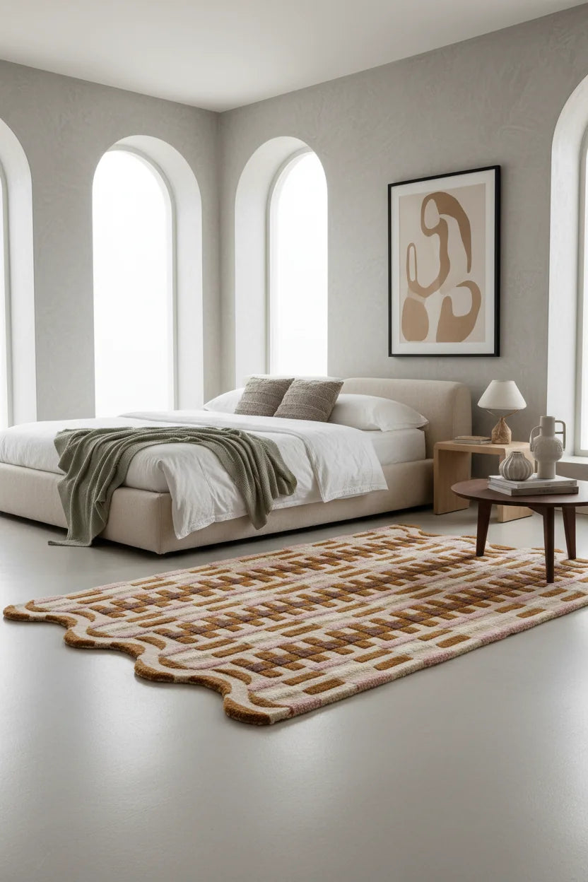 Contemporary Hand Tufted Wool Rug | Modern Area Rug with Natural Latex Anti-Skid Backing