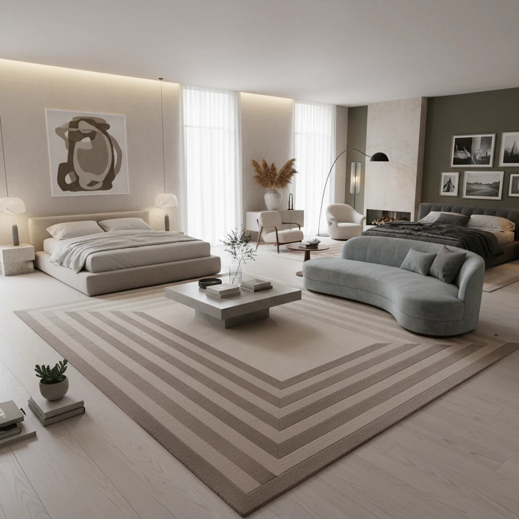 Elegant Hand Tufted Wool Rug | Soft Natural Wool Area Rug with Anti-Skid Latex Backing