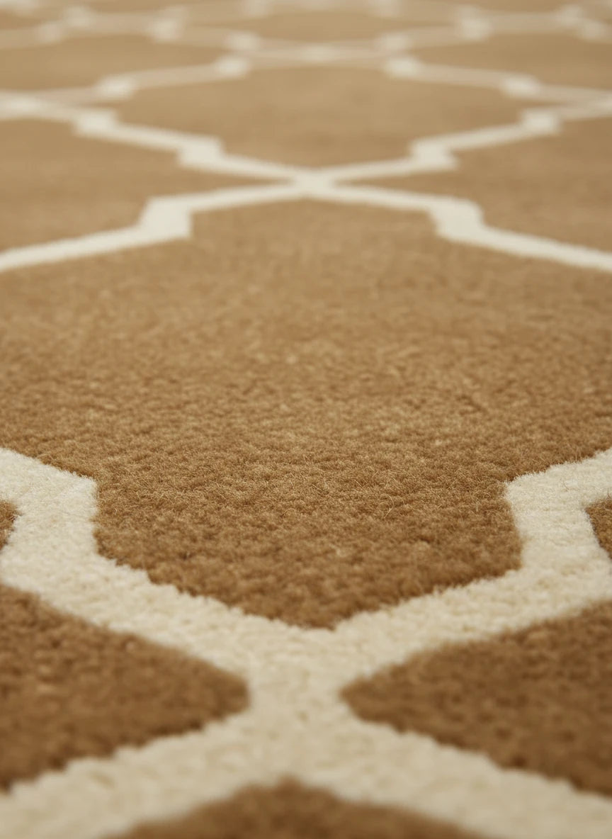 Geometric Hand Tufted Wool Rug | Modern Pattern Area Rug with Natural Latex Anti-Skid Backing