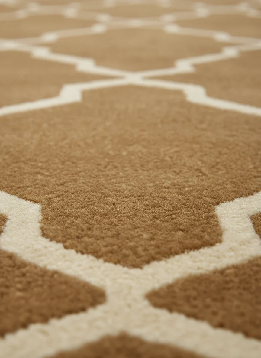 Geometric Hand Tufted Wool Rug | Modern Pattern Area Rug with Natural Latex Anti-Skid Backing