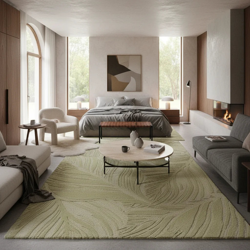 Handcrafted Tufted Wool Area Rug | Premium Natural Wool Rug with Anti-Skid Latex Backing