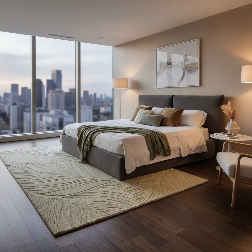 Handcrafted Tufted Wool Area Rug | Premium Natural Wool Rug with Anti-Skid Latex Backing