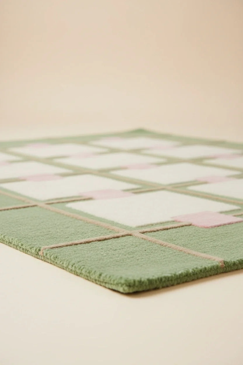 Intricate Hand Tufted Wool Rug | Detailed Pattern Area Rug with Natural Latex Anti-Skid Backing