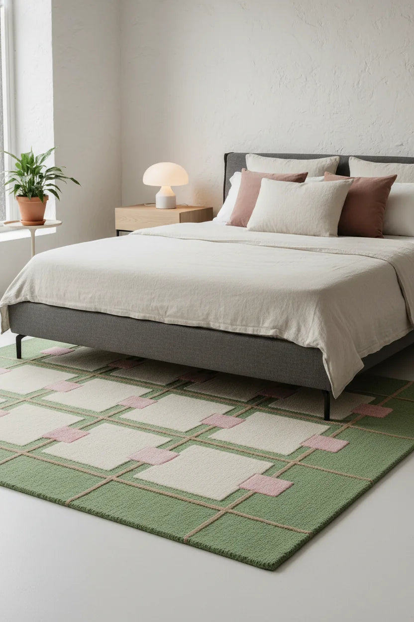 Intricate Hand Tufted Wool Rug | Detailed Pattern Area Rug with Natural Latex Anti-Skid Backing