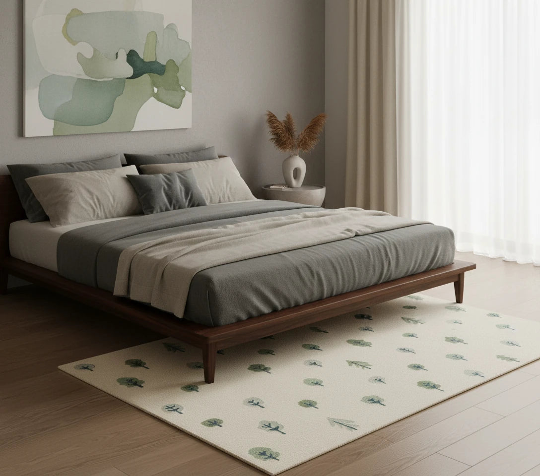 Luxury Hand Tufted Floral Wool Rug | Premium Handmade Carpet with Natural Latex Anti-Skid Backing