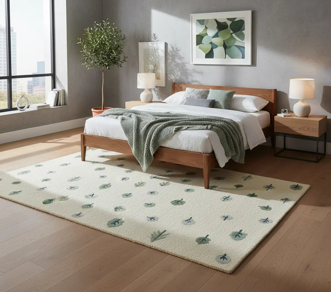 Luxury Hand Tufted Floral Wool Rug | Premium Handmade Carpet with Natural Latex Anti-Skid Backing