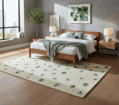 Luxury Hand Tufted Floral Wool Rug | Premium Handmade Carpet with Natural Latex Anti-Skid Backing