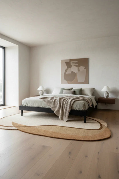 Modern Hand Tufted Wool Area Rug | Handmade Wool Carpet with Natural Latex Anti-Skid Backing