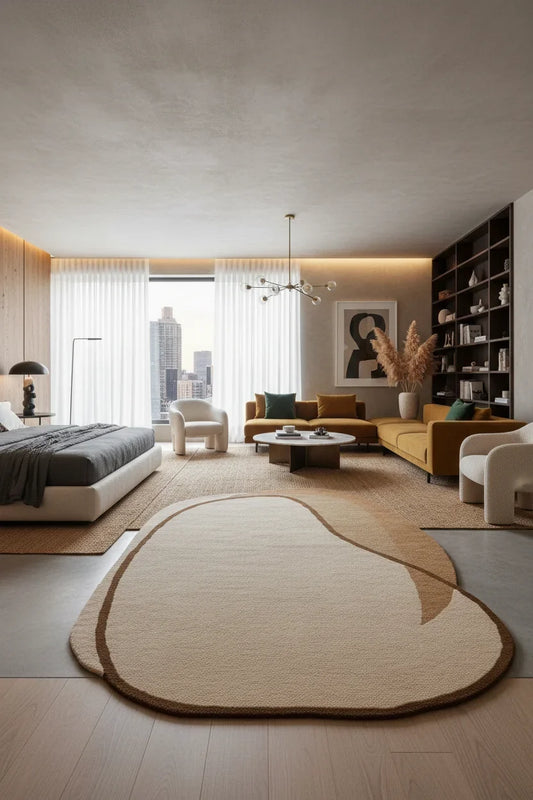 Modern Hand Tufted Wool Area Rug | Handmade Wool Carpet with Natural Latex Anti-Skid Backing