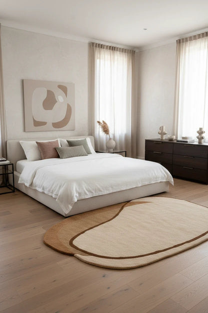 Modern Hand Tufted Wool Area Rug | Handmade Wool Carpet with Natural Latex Anti-Skid Backing