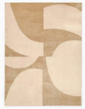 Luxury Hand Tufted Modern Abstract Wool Carpet | Minimalist Beige Area Rug with Natural Latex Anti-Skid Backing