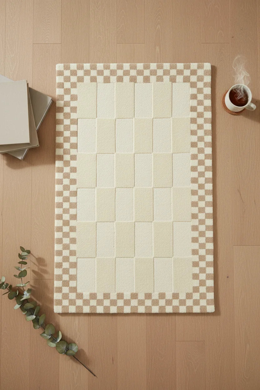 Decorative Hand Tufted Wool Rug | Artistic Handmade Area Rug with Natural Latex Anti-Skid Backing