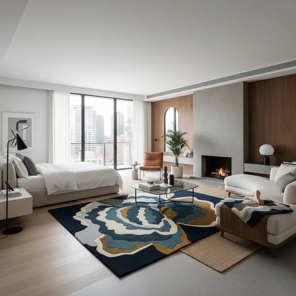 Exclusive Hand Tufted Wool Carpet | Limited Edition Handmade Rug with Natural Latex Anti-Skid Backing