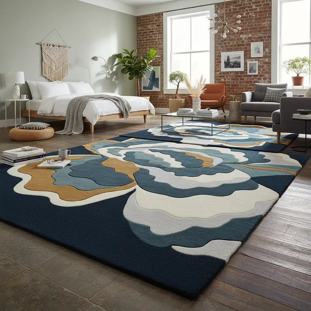 Exclusive Hand Tufted Wool Carpet | Limited Edition Handmade Rug with Natural Latex Anti-Skid Backing