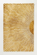 Luxury Hand Tufted Abstract Sun Wool Carpet | Modern Wave Pattern Rug with Natural Latex Anti-Skid Backing