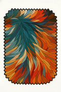 Luxury Hand Tufted Abstract Leaf Wool Carpet | Multicolor Designer Rug with Natural Latex Anti-Skid Backing