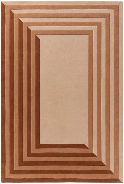 Luxury Hand Tufted Geometric Wool Carpet | Modern Border Area Rug with Natural Latex Anti-Skid Backing