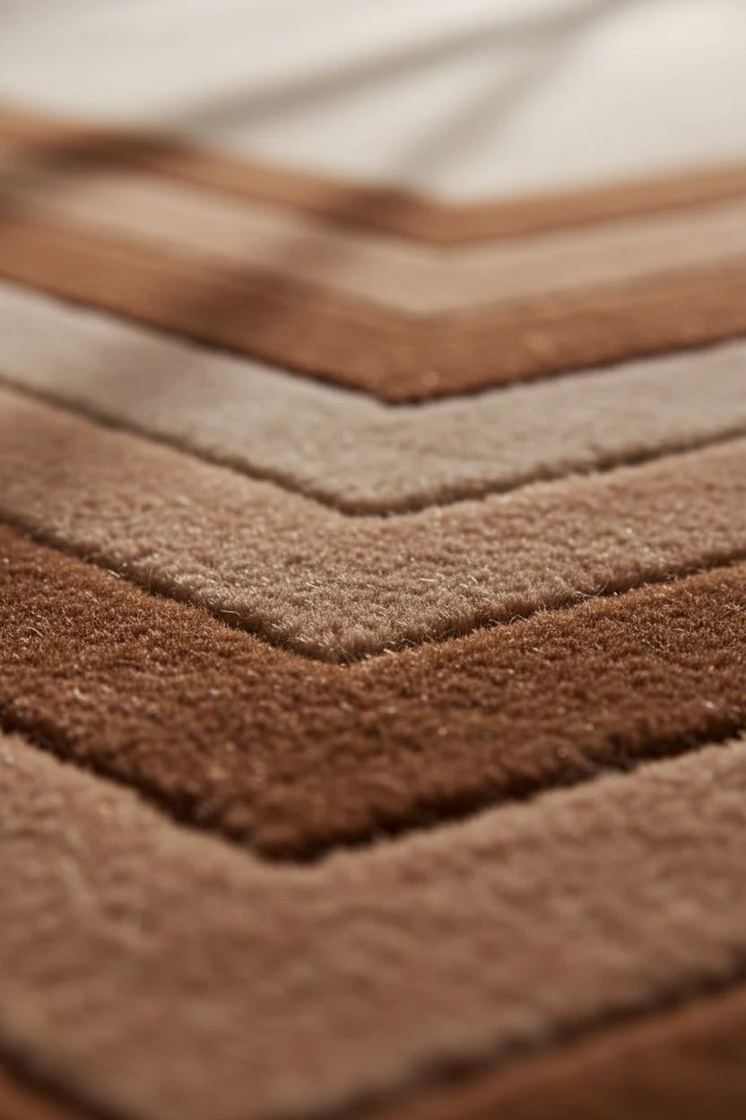 Luxury Hand Tufted Geometric Wool Carpet | Modern Border Area Rug with Natural Latex Anti-Skid Backing