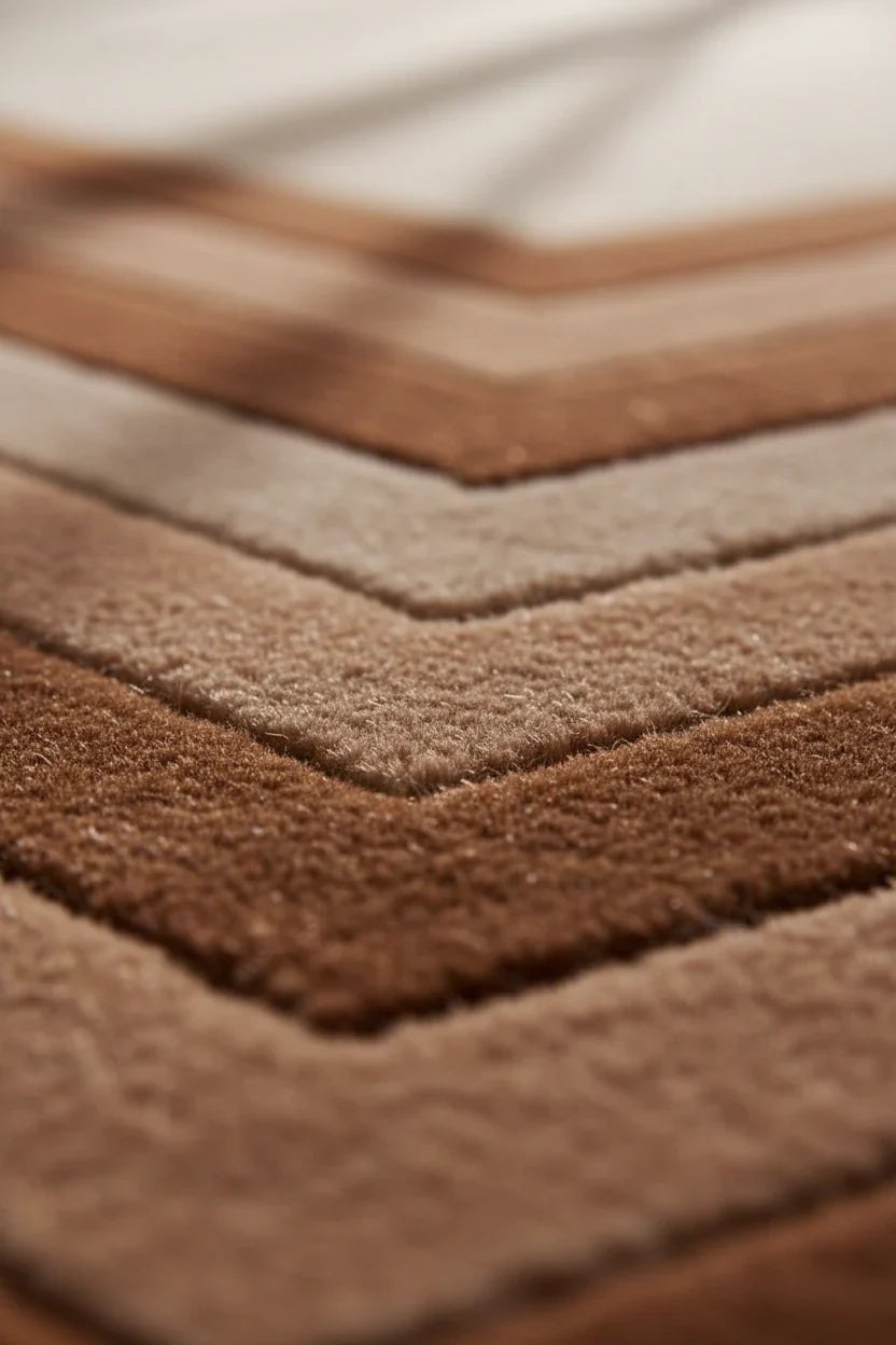 Luxury Hand Tufted Geometric Wool Carpet | Modern Border Area Rug with Natural Latex Anti-Skid Backing