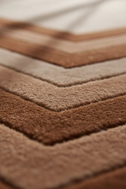 Luxury Hand Tufted Geometric Wool Carpet | Modern Border Area Rug with Natural Latex Anti-Skid Backing