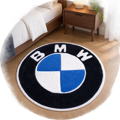 BMW Hand Tufted Rug | Round Statement Carpet