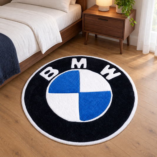 BMW Hand Tufted Rug | Round Statement Carpet