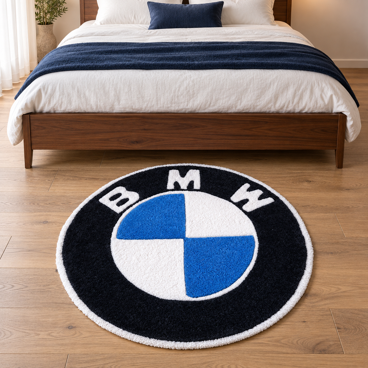 BMW Hand Tufted Rug | Round Statement Carpet