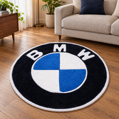 BMW Hand Tufted Rug | Round Statement Carpet