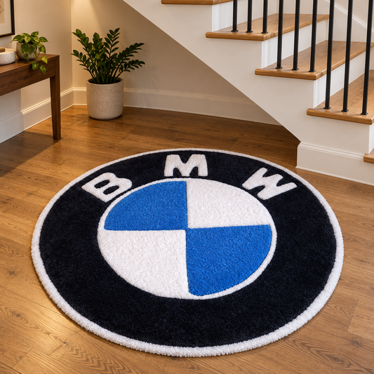 BMW Hand Tufted Rug | Round Statement Carpet