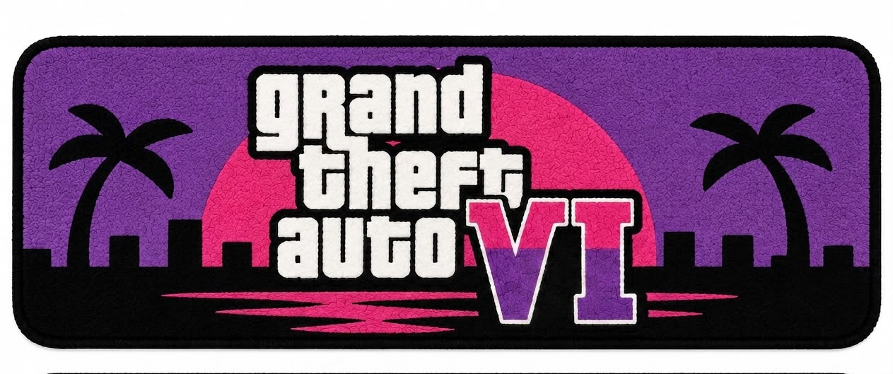 Handmade Grand Theft Auto VI-Inspired Gaming Keyboard Rug