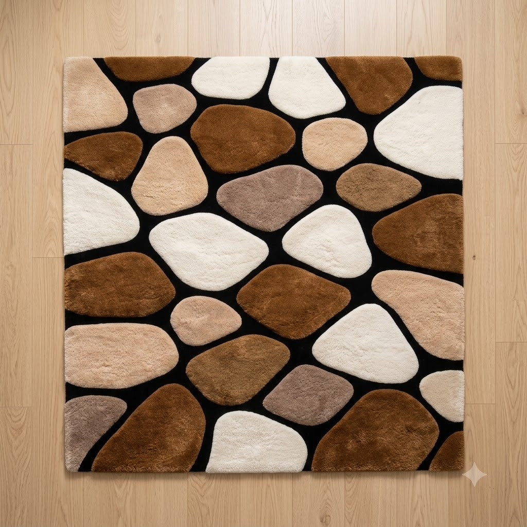 Luxury Hand Tufted Geometric Wool Rug | Modern Abstract Carpet
