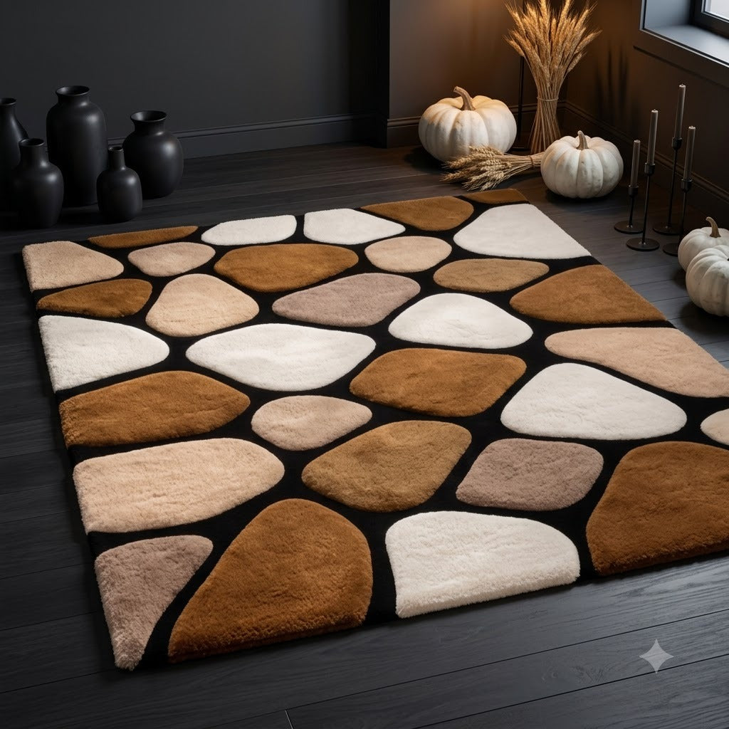 Luxury Hand Tufted Geometric Wool Rug | Modern Abstract Carpet