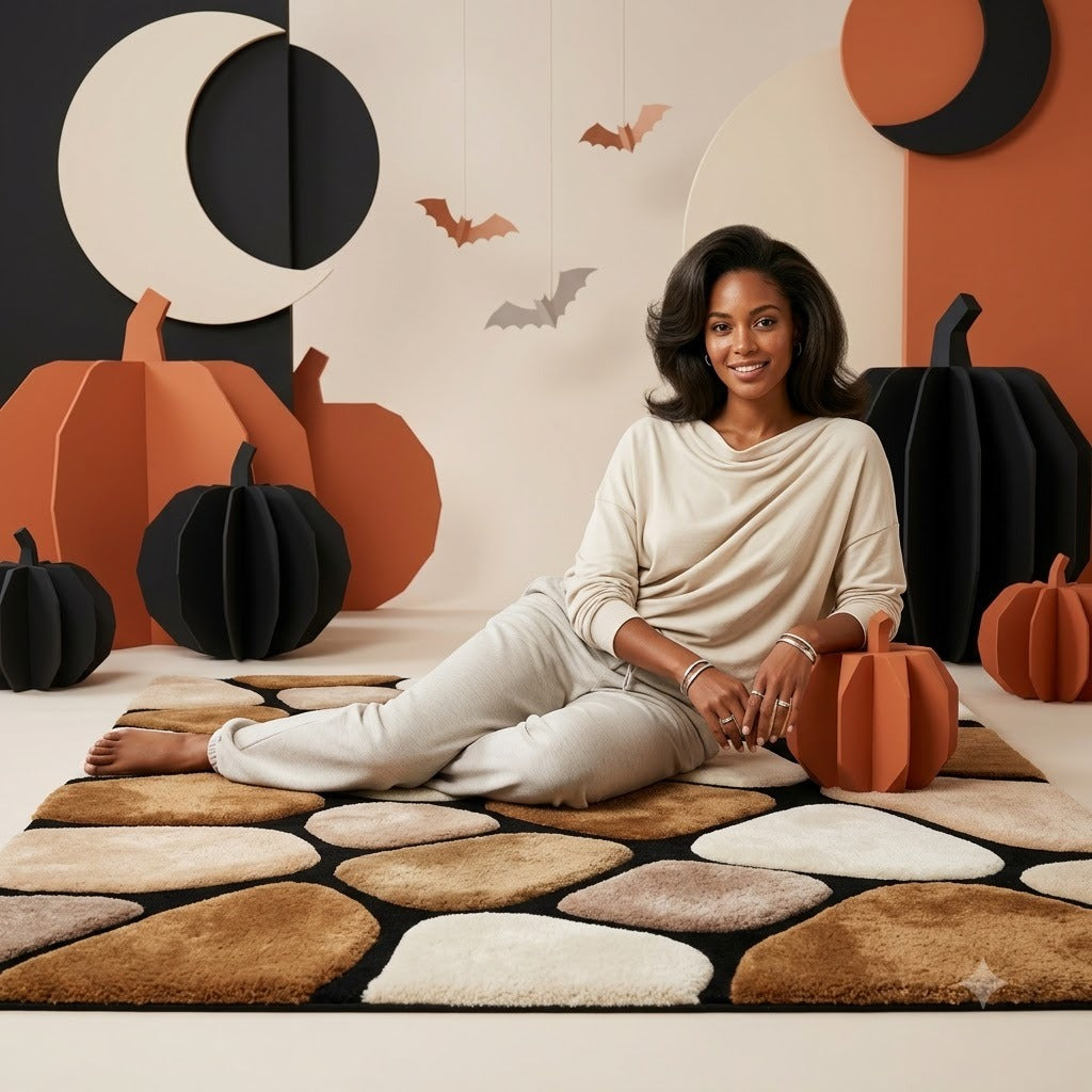 Luxury Hand Tufted Geometric Wool Rug | Modern Abstract Carpet
