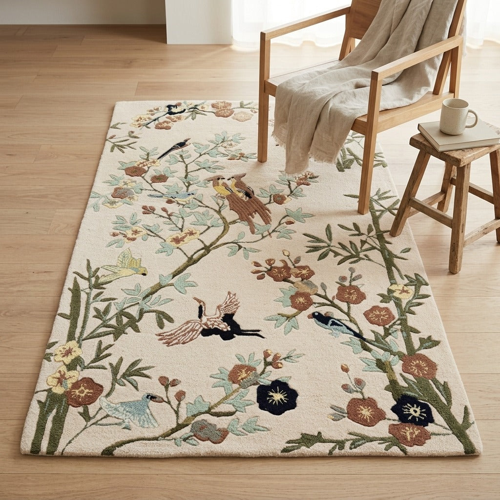 Hand Tufted Mandala Round Medallion Wool Carpet