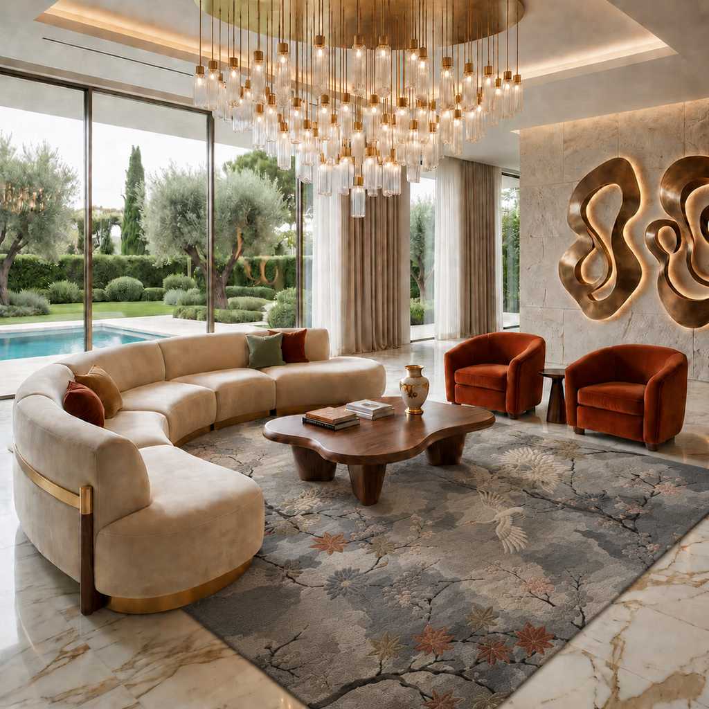 Hand Tufted Oriental Medallion Luxury Wool Carpet - View 7
