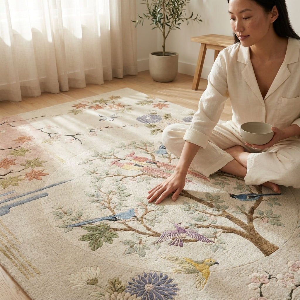 Hand Tufted Persian Floral Intricate Wool Carpet - View 2